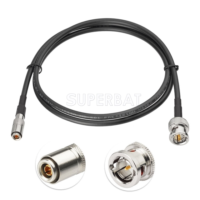 Superbat 3 Feet DIN 1.0/2.3 to Male BNC 75 Ohm Mini RG59 Belden(1855A) 6G-SDI 4K UHD HD Video Camera Coaxial Cable for Video Camera and Moniter