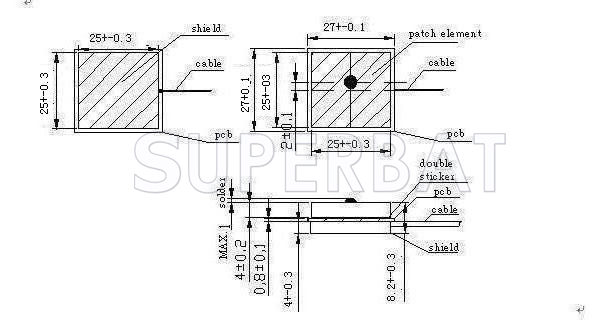 Superbat GPS Active Antenna internal Aerial IPEX connector with RG178 for PND Laptop Mobile Phone
