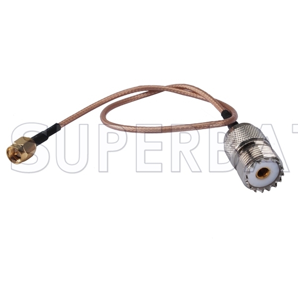 RF coaxial UHF Female SO239 to SMA Male Coax Connector Jumper RG316 Extension Cable-Ham Radio Antenna Wire for Baofeng Wouxun  Icom Yaesu