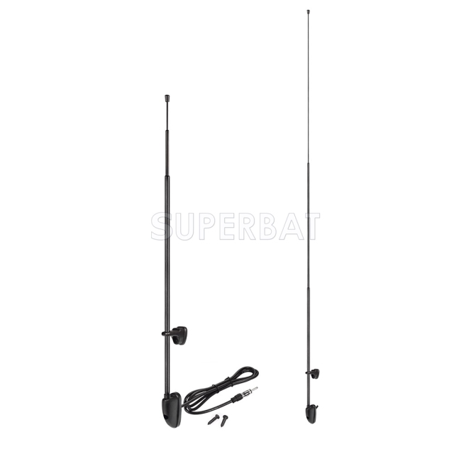 Pillar Mount Car Aerial Extendable Chrome 3 Section Fits Most Cars Vans