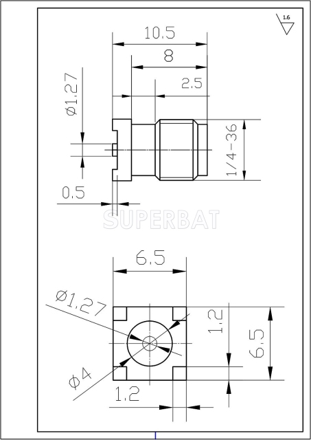 SMA Female PCB Mount Straight Solder Connector