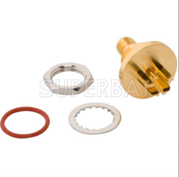 SMA Female Jack ARC Bulkhead PCB Mount Connector for .073 inch End Launch