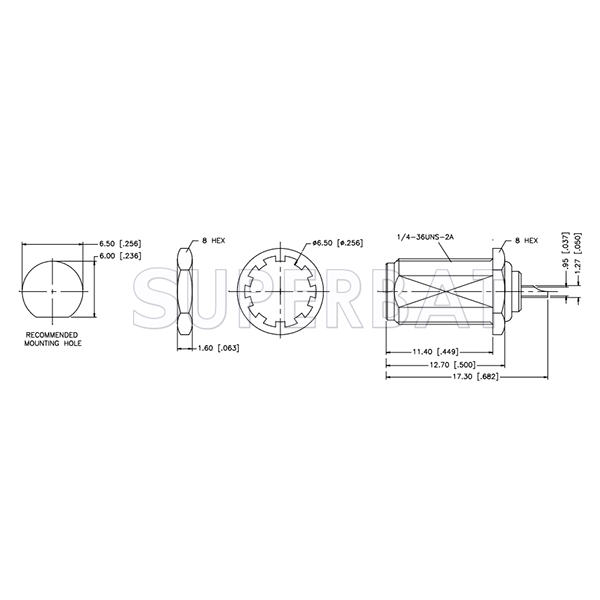 Superbat SMA Connector Bulkhead Female Jack Straight Solder Cup Connector