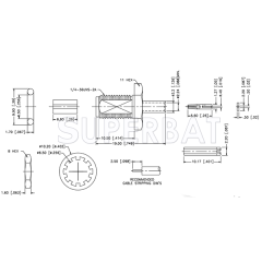 SMA  Female Jack Solder Standard Bulkhead Connector for 0.141" Semi-Rigid Coax Cable