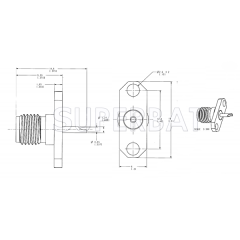 Superbat SMA  Female Jack Flange Straight Solder Cup Connector