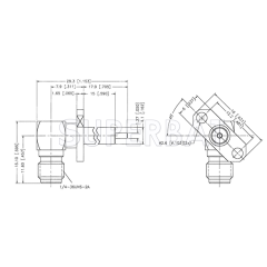 Superbat SMA Connector Right angle Jack Female panel mount receptacle 2 hole flange with extended PTFE