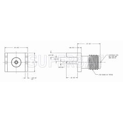 SMA Jack Female PCB Mount Connector Straight for .068 inch End Launch