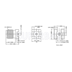Superbat SMA Female Jack thru PCB - Surface Mount straight RF connector 50 Ohm