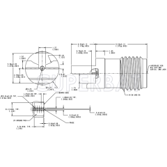 SMA Female  Jack Straight Slide-On Round Flange Beveled Leg for .068 inch PCB End Launch