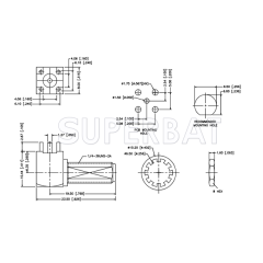 Superbat SMA Jack Female Bulkhead right angle 4 hole mount PCB Solder Connector
