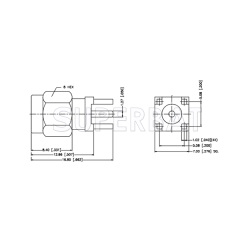 Superbat SMA male Plug PCB Through Hole straight 50 ohm connector