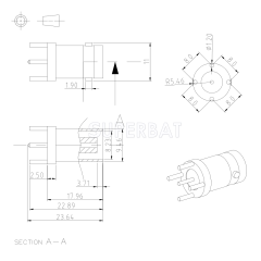 50 Ohm BNC Straight Jack Female PCB Mount Connector