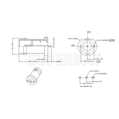 BNC 75 Ohm Straight PCB Jack Female Through 2 Hole Connector
