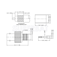 50 Ohm Superbat BNC Female Jack Straight Crimp Connector for LMR-400 Coaxial Cable