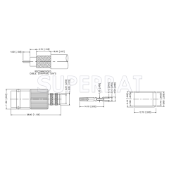 Superbat RF BNC Straight Crimp Jack Female Connector 75 Ohm for Belden 1694A Cable
