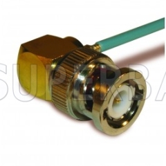 Superbat BNC Right Angle Male Plug Solder Connector 50 Ohm for .085 Semi-Flexible Cable