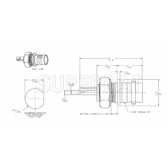 Superbat BNC Female Jack Straight Bulkhead Solder Cup 75 Ohm