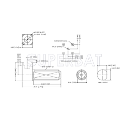 75 Ohm Superbat F Type Female Jack Right Angle PCB Through Hole Mount Connector