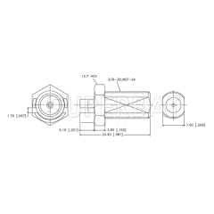 Superbat F Type Jack Bulkhead End Launch 75 Ohm for 0.062 inch PCB
