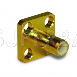 Superbat SMB Jack (male pin) Straight 4 Hole Flange Bulkhead Solder Cup 50 Ohm