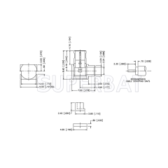 Superbat 75 Ohm MCX Plug Male Right Angle Connector For 0.141" Semi-Rigid Cable