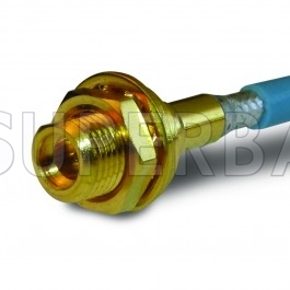 Superbat 50 Ohm MMCX Jack Straight Bulkhead Solder Connector For 0.085" Semi-Rigid Coax Cable