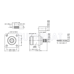 Superbat 50 Ohm N Type Jack Female Panel Mount 4 Holes Crimp Connector For LMR-240 Coaxial Cable