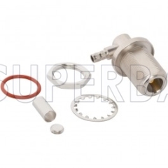 Superbat N Type Right Angle Jack Female 50 Ohm Crimp Connector For RG-58 LMR-195 KSR-195 Coaxial Cable