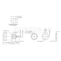 Superbat 50 Ohm N Type Jack Female Straight Bulkhead Solder Cup Connector