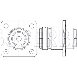 Superbat N Type Jack Female Straight Panel 4 Holes Flange Solder Connector for .250 Semi-Rigid Cable