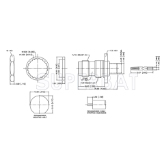 TNC Female Jack Solder Bulkhead Straight Connector 50 Ohm with O-ring for 0.250" Semi-Rigid Cable