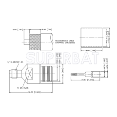 TNC Female Jack Crimp Connector 50 Ohm for LMR-600 Coax Cable