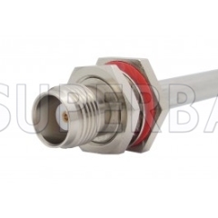 TNC Female Jack Solder Bulkhead Straight Connector 50 Ohm with O-ring for 0.250" Semi-Rigid Cable