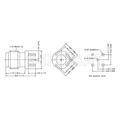 Superbat TNC Female Jack PCB Through Hole Straight RF Connector 50 Ohm