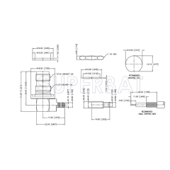 TNC Female Jack Crimp Right Angle Bulkhead Connector with O-ring for RG-316 RG-174