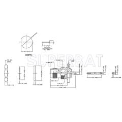 TNC Female Jack Solder Straight Bulkhead Connector 50 Ohm with O-ring for 0.085" Semi-Rigid Cable