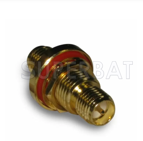 Superbat RP-SMA Jack (Male Pin) to RP-SMA Jack (Male Pin) Bulkhead RF Coaxial Adapter Straight 50 Ohm