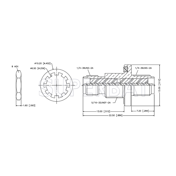 Superbat RP-SMA Jack (Male Pin) to RP-SMA Jack (Male Pin) Bulkhead RF Coaxial Adapter Straight 50 Ohm