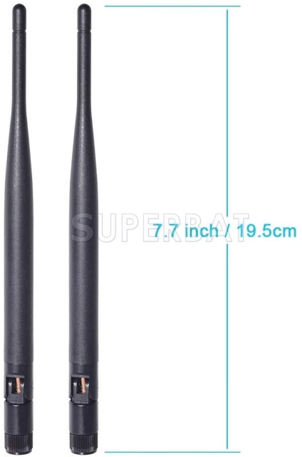 2PCS Dual Band WiFi 2.4GHz 5GHz 5.8GHz 6dBi SMA Male Antenna for Wireless Vedio Security IP Camera Recorder Surveillance Recorder