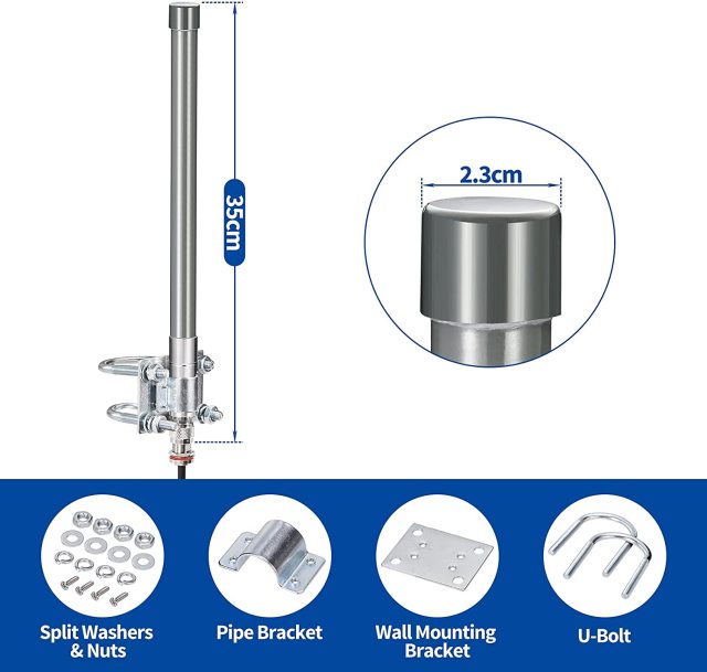 Superbat Outdoor Lora 915mhz Antenna 8dBi with 3.3ft Low Loss RG58 Extention Calbe for RAK Nebra Bobcat HNT Helium Hotspot Miner SyncroBit LoraWan