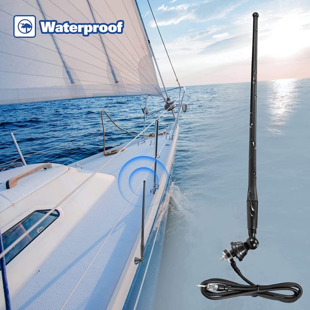 16 Inch Marine Boat Radio Antenna Rubber Duck Flexible Mast