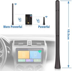 Superbat Car Truck Radio Rubber Vehicle Antenna Mast 7 inch 18.5 cm FM DAB Roof Mount Replacement for Citroen C2 C3 C4 C5 DS4 Xsara Picasso Peugeot 206 306 307 2008 406 with M4 M5 M6 Screw Adapter