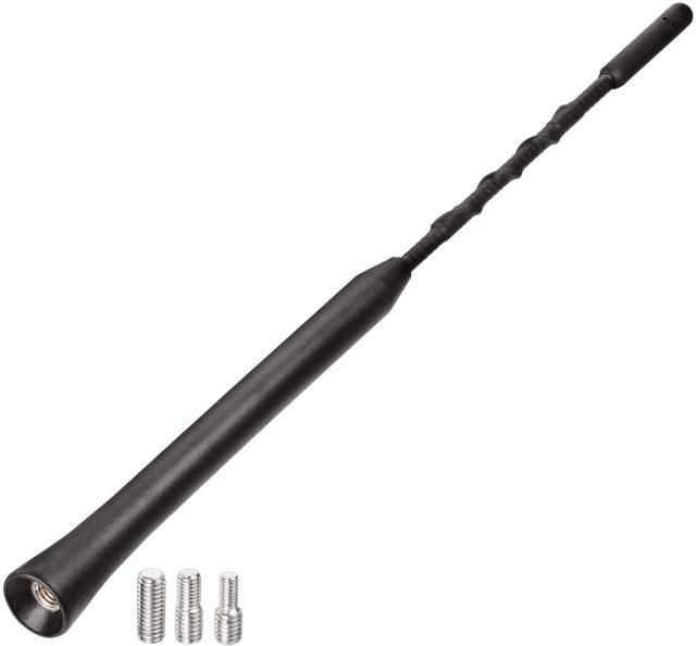 Superbat Universal Vehicle Roof Mount Rubber Antenna Mast 10 inch Flexible Car Antenna Replacement Compatible with Toyota Honda Chevrolet Nissan Ford Jeep Subaru GMC