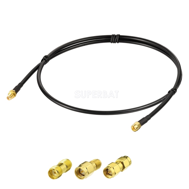 SMA BulkHead Jack to SMA Straight Plug LMR195 100cm