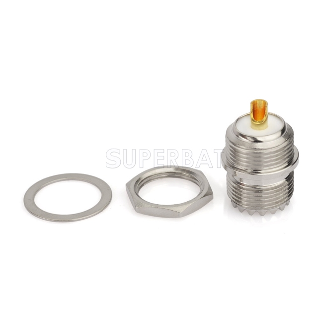 UHF Jack Female Connector Straight Bulkhead Solder