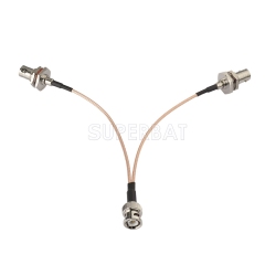 BNC Straight Plug to BNC BulkHead Jack with O-ring to BNC BulkHead Jack with O-ring RG316 15cm