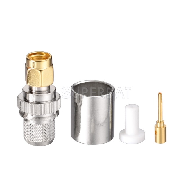 RP SMA Plug Female Connector Straight Crimp for LMR400 Cable