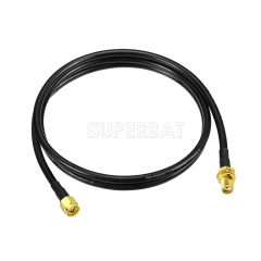 SMA BulkHead Jack to SMA Straight Plug RG58 100cm