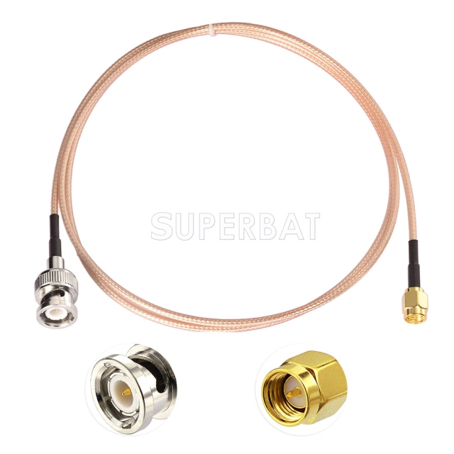 BNC Straight Plug to SMA Straight Plug RG316 15cm