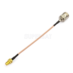 SMA BulkHead Jack to UHF Straight Jack RG316 15cm